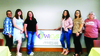 Working together to establish the first WiCyS chapter are (from L) advisor Charlotte Purdy, Ashlynne Jenkins, Megan Pruett, Gloria Crawford, Angela Heath, and advisor Cynthia Grove. Not pictured is Jamie Peabody.