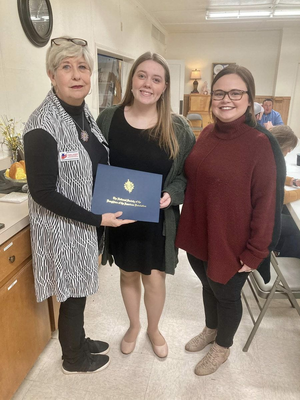DeWitt High School's DAR Good Citizen Award winner Hailey Zornes is shown below with her counselor, Meg McCarley, right, and Cheryl Vickers, Grand Prairie DAR Good Citizen Chair.  Hailey's essay and application will be sent to the state DAR Good Citizen competition. Congratulations and good luck, Hailey!